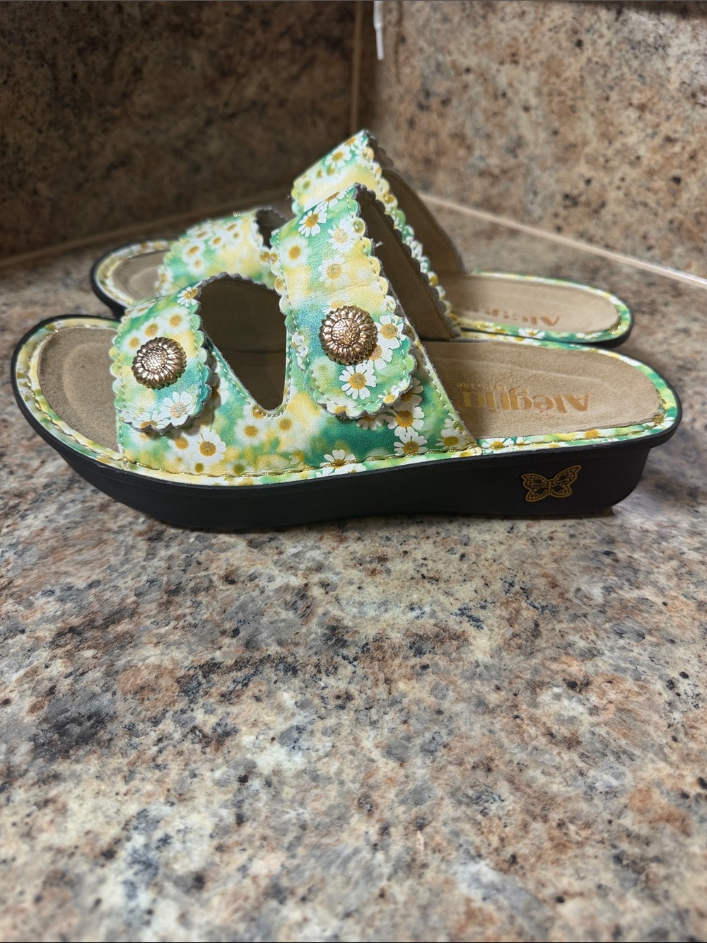 Alegria Sandra Coming Up Daisies Slide Sandals EU 38